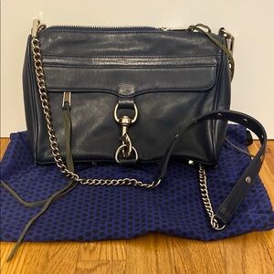 Rebecca Minkoff Blue Crossbody Bag with Gold Hardware